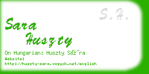 sara huszty business card